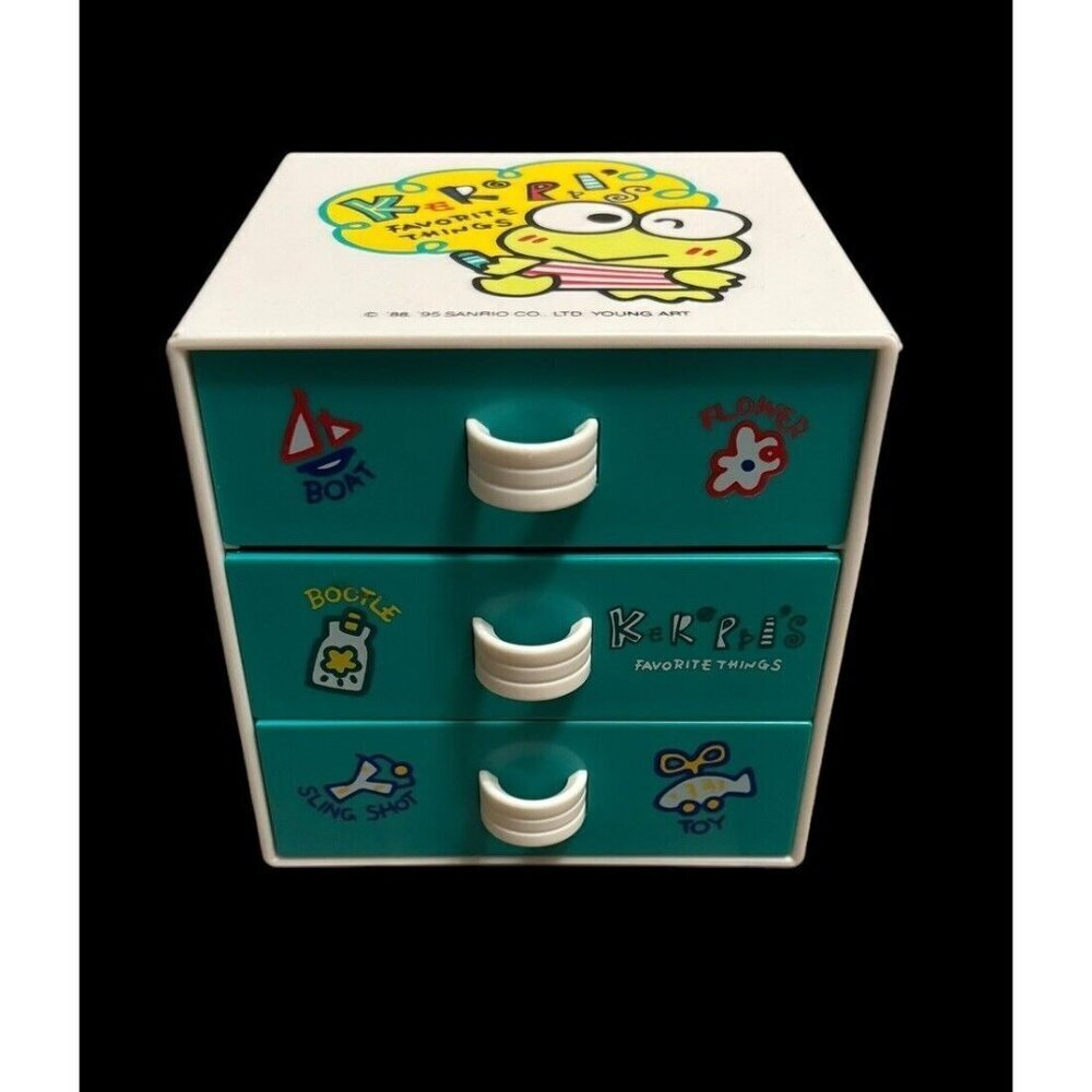 RARE Vintage 1995 Sanrio Keroppi 3 Chest Drawer, READ